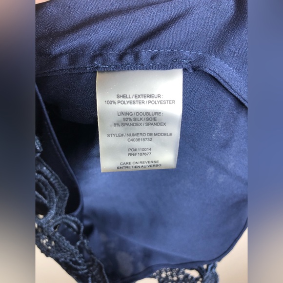 Alice + Olivia Clover Navy Blue Lace Bodycon Fitted Cut Out Mini Dress Size 8 - Picture 6 of 9